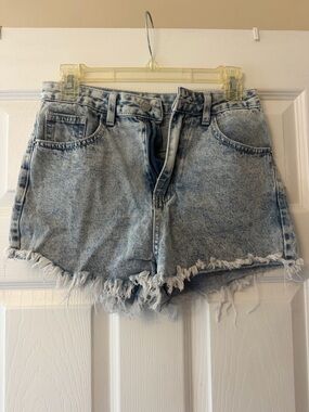 Light Wash Distressed Denim Shorts